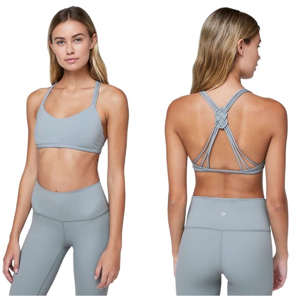 lululemon athletica Other - Lululemon Love Knot Bra Chambray Blue Size 10 Strappy Yoga Gym #W2AROS